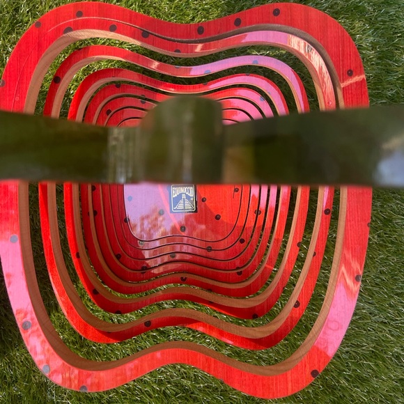 Pair of Vintage Equinoccio Red Apple and Watermelon Collapsable Wood Cut Display - Picture 6 of 13